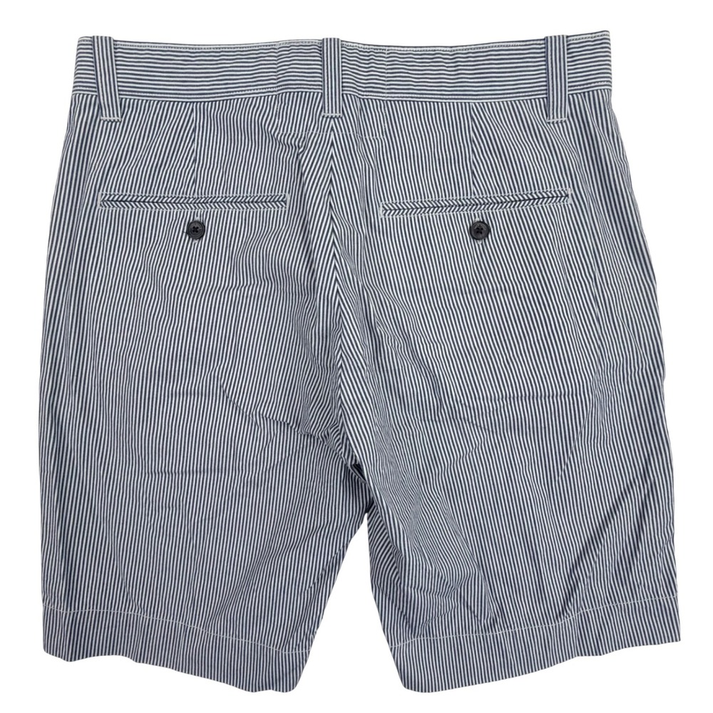 Jack Wills Chino Shorts Men Medium Blue White Cotton Hickory Striped Button Fly - Picture 3 of 11